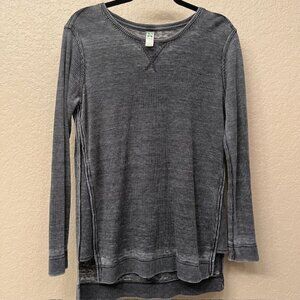 Green Tea Women’s Soft Long Sleeve Brushed Waffle Knit Top